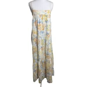 Abercrombie & Fitch Floral Maxi Dress Small Spaghetti Strap Tiered Sundress Boho